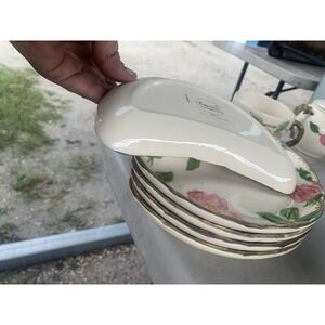 Desert Rose Crescent Salad Plate Early USA